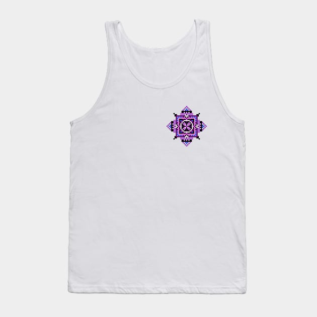 small purple pocket size pixelated mandala Tank Top by DARNA